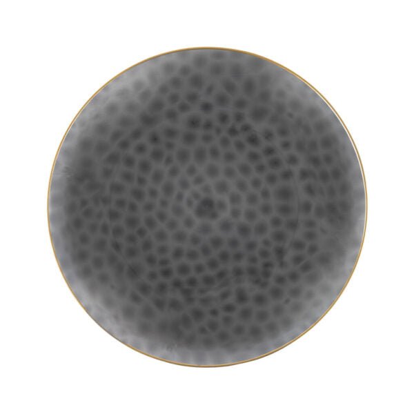 Transparent Black and Gold Round Hammered Plastic Plates - Organic Hammered Plate Pro Linens