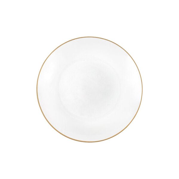 Transparent White and Gold Round Hammered Plastic Plates - Organic Hammered Plate Pro Linens