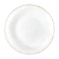 Transparent White and Gold Round Hammered Plastic Plates - Organic Hammered Plate Pro Linens