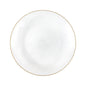 Transparent White and Gold Round Hammered Plastic Plates - Organic Hammered Plate Pro Linens