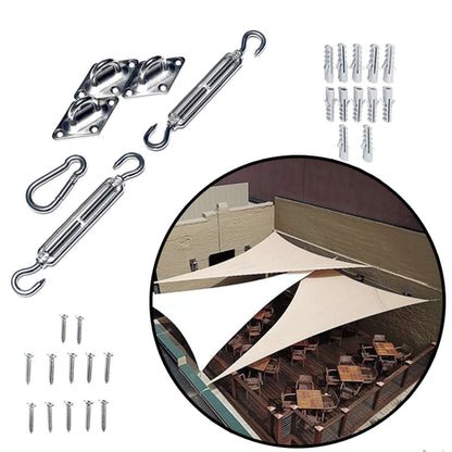 Triangle Stainless Steel Sun Shade Sail Installation Hardware Kit Pro Linens