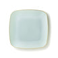 Turquoise and Gold Rim Square Plastic Plates 10 Pack - Classic Plate Pro Linens