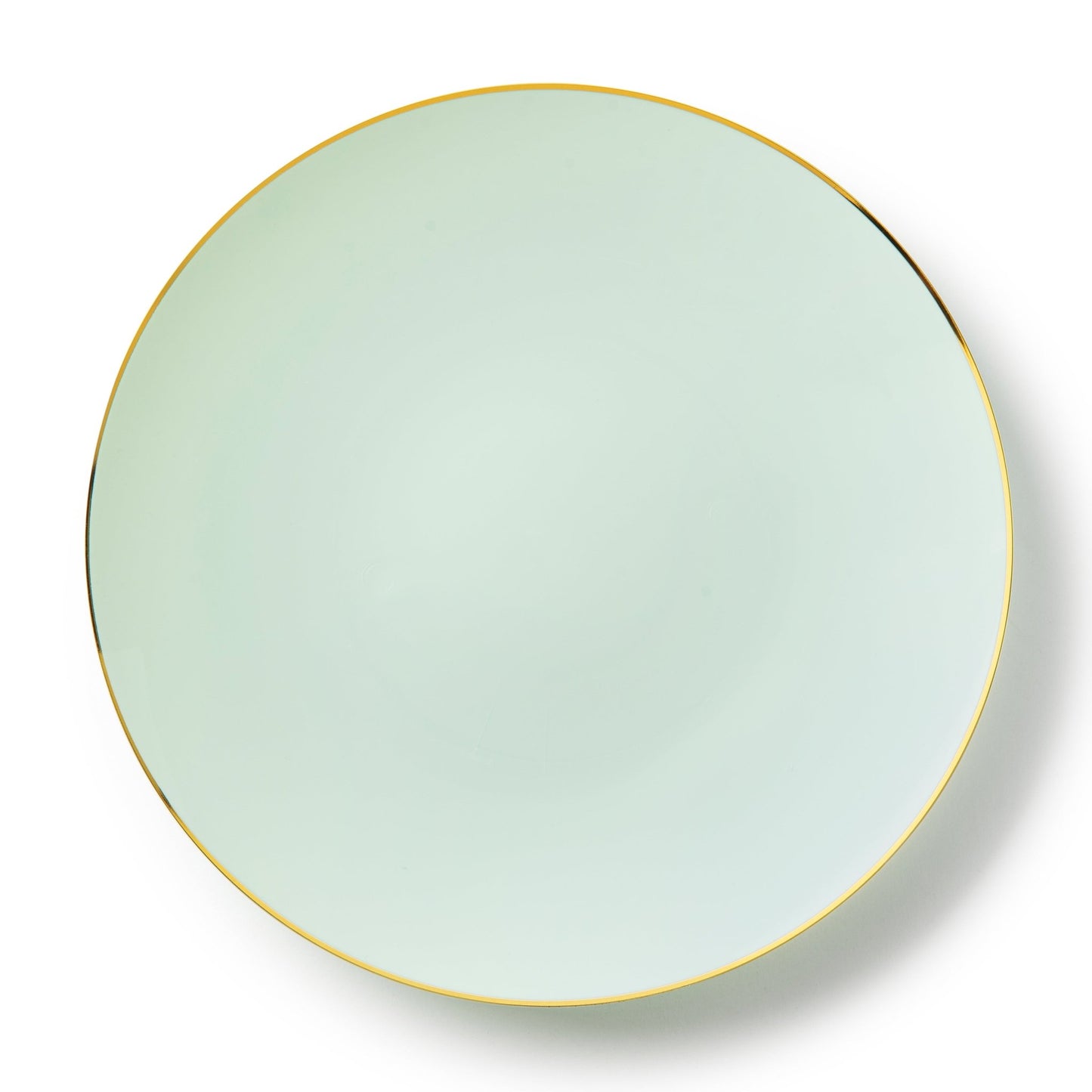 Turquoise and Gold Round Plastic Plates - Organic Plate Pro Linens