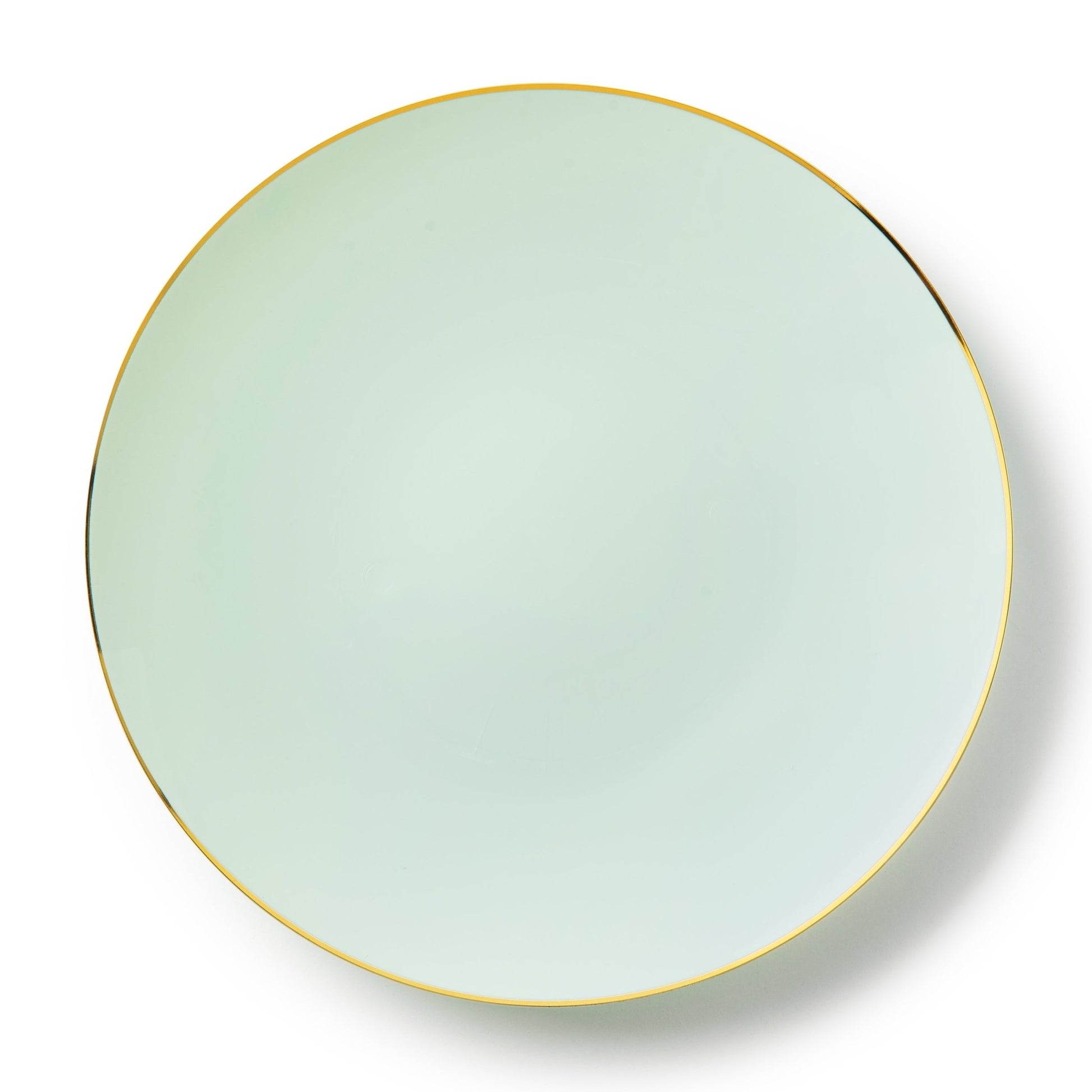 Turquoise and Gold Round Plastic Plates - Organic Plate Pro Linens