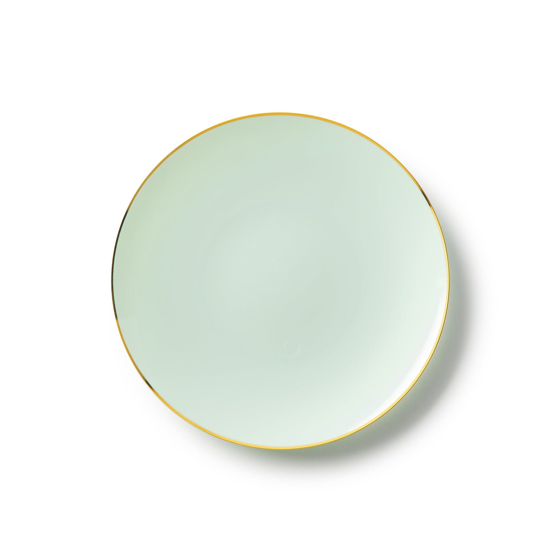 Turquoise and Gold Round Plastic Plates - Organic Plate Pro Linens