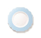 Turquoise and Silver Rim Plastic Plates 10 Pack - Grand Plate Pro Linens