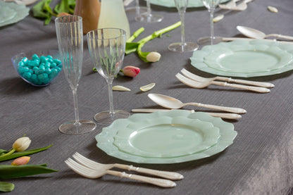 Turquoise Round Plastic Plates - Scalloped Plate Pro Linens