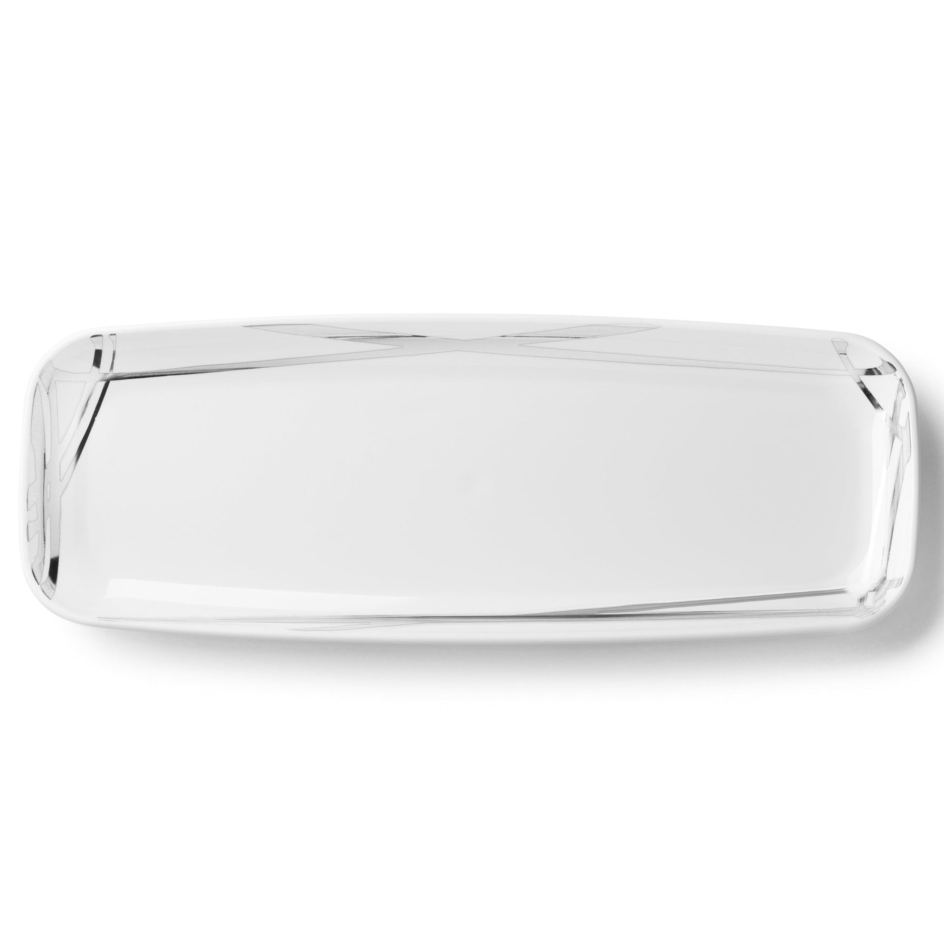 Twist White and Silver Oval Serving Dish - 2 Pack Serving Tray Pro Linens