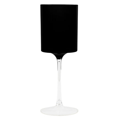 Two Tone 14 Oz Black/Clear Plastic Wine Goblets - 5 Count Stemmed Goblets Pro Linens