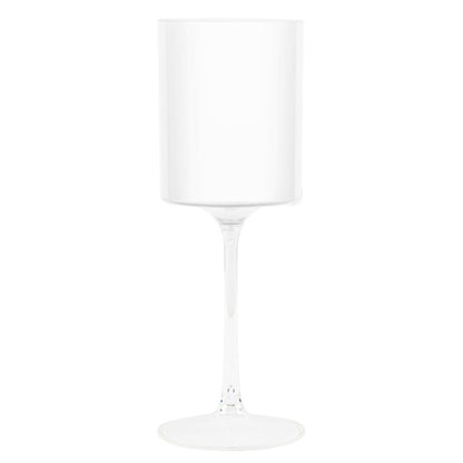 Two Tone 14 Oz White/Clear Plastic Wine Goblets - 5 Count Stemmed Goblets Pro Linens