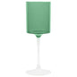 Two Tone 9 Oz Green/Clear Plastic Wine Goblets - 5 Count Stemmed Goblets Pro Linens