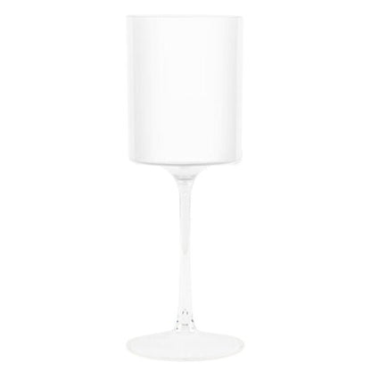 Two Tone 9 Oz White/Clear Plastic Wine Goblets - 5 Count Stemmed Goblets Pro Linens