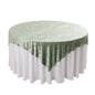 Velvet 72"x72" Table Overlay Square Tablecloth Sage Green - Premium Crushed Design for Stylish Celebrations Pro Linens