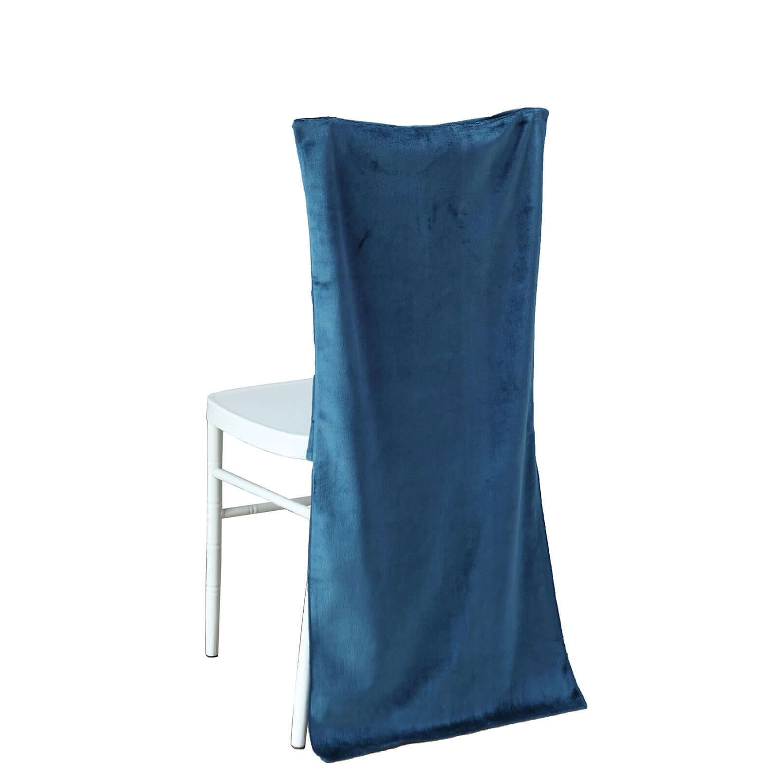 Velvet Chair Back Slipcover for Chiavari Chairs Navy Blue - Soft and Smooth Solid Chair Back Cover Cap Pro Linens