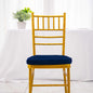 Velvet Chair Cushion with 2" Thick Memory Foam and Ties Navy Blue - Removable Cover for Chiavari Chairs Pro Linens