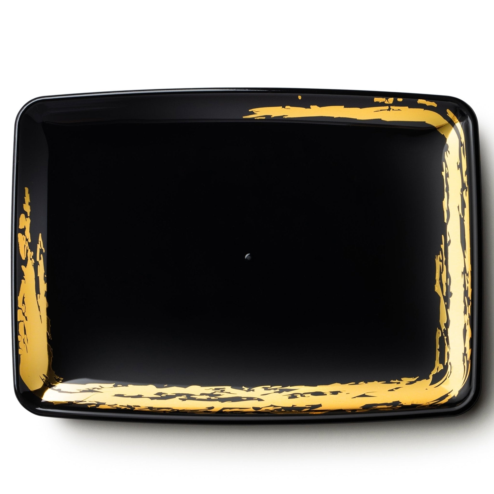 Whisk Black and Gold Rectangle Serving Dish - 2 Pack Serving Tray Pro Linens