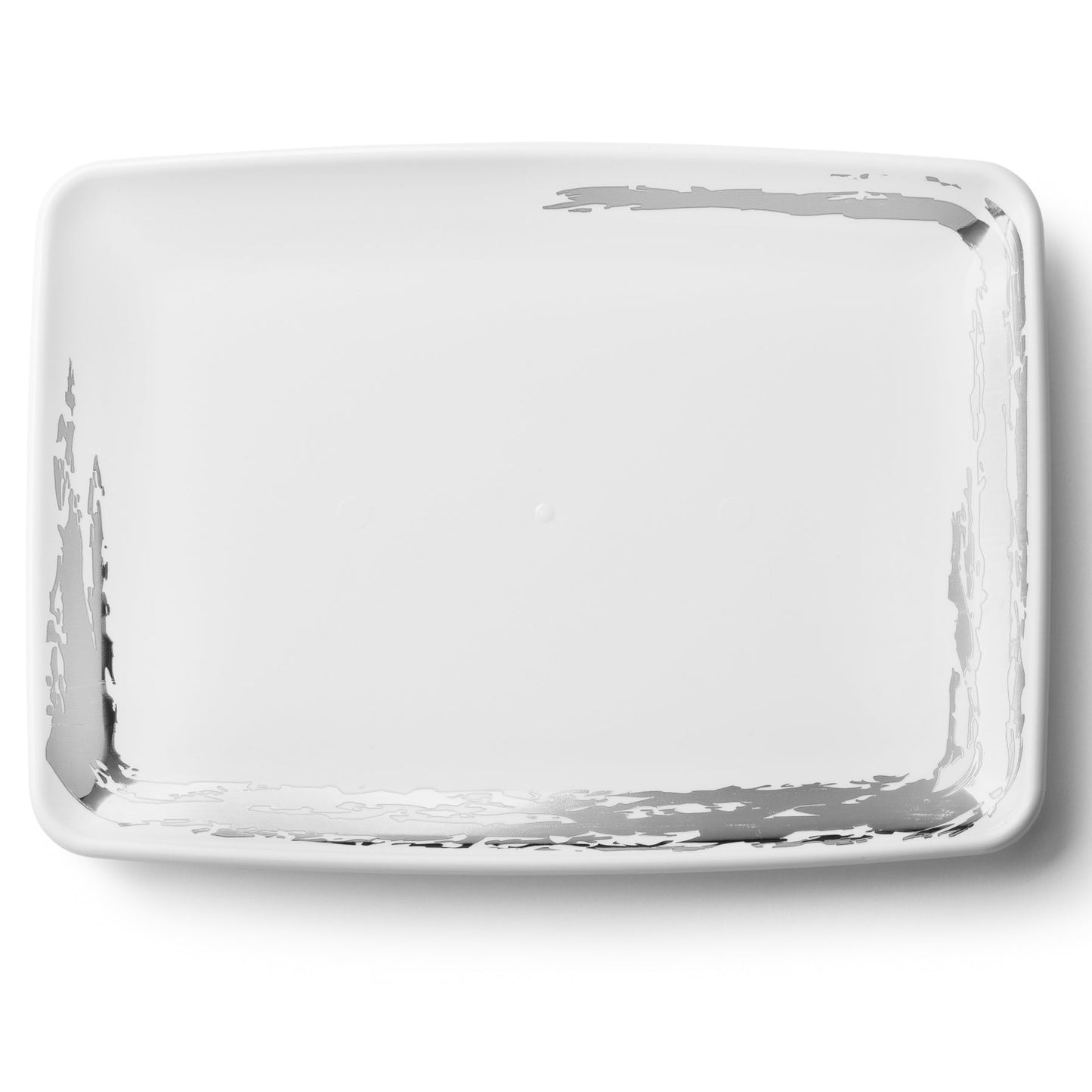 Whisk White and Silver Rectangle Serving Dish - 2 Pack - Pro Linens