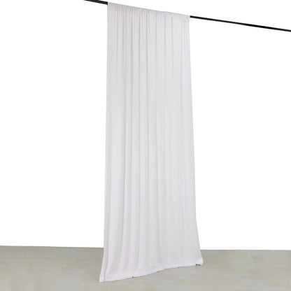 White 4-Way Stretch Spandex Event Curtain Drapes, Wrinkle Free Backdrop Event Panel with Rod Pockets - 5ftx10ft Pro Linens