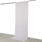 White 4-Way Stretch Spandex Event Curtain Drapes, Wrinkle Free Backdrop Event Panel with Rod Pockets - 5ftx12ft Pro Linens