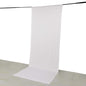 White 4-Way Stretch Spandex Event Curtain Drapes, Wrinkle Free Backdrop Event Panel with Rod Pockets - 5ftx14ft Pro Linens