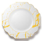 White and Gold Marble Plastic Plates 10 Pack - Grand Plate Pro Linens