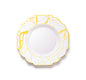 White and Gold Marble Plastic Plates 10 Pack - Grand Plate Pro Linens