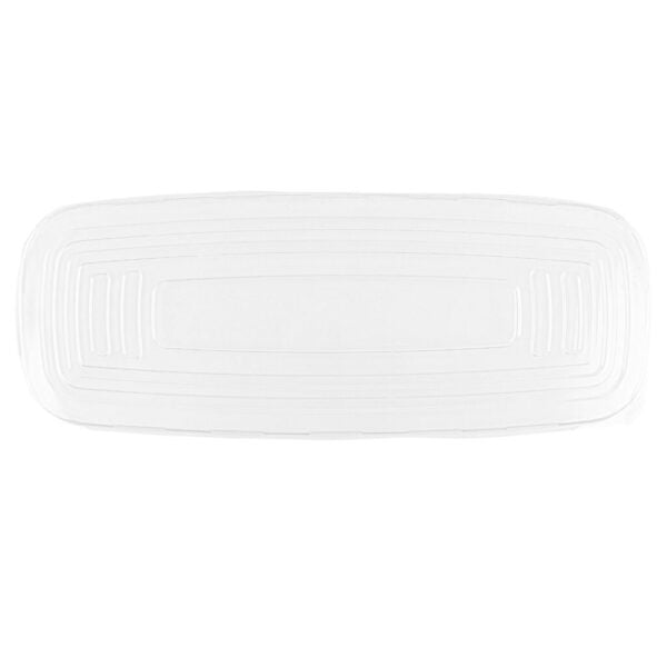 White and Gold Organic Rectangular Plastic Salad Bowl - 1 Count Serving Bowl Pro Linens