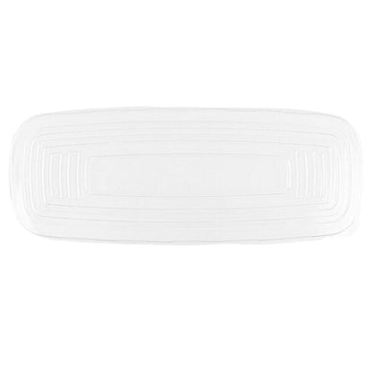 White and Gold Organic Rectangular Plastic Salad Bowl - 1 Count Serving Bowl Pro Linens