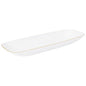 White and Gold Organic Rectangular Plastic Salad Bowl - 1 Count Serving Bowl Pro Linens