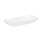 White and Gold Organic Rectangular Plastic Salad Bowl - 1 Count Serving Bowl Pro Linens