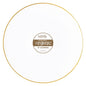 White and Gold Rim Hammered 13″ Round Plastic Charger Plate - 4 Pack - Pro Linens