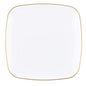 White and Gold Rim Square Plastic Plates 10 Pack - Organic Plate Pro Linens