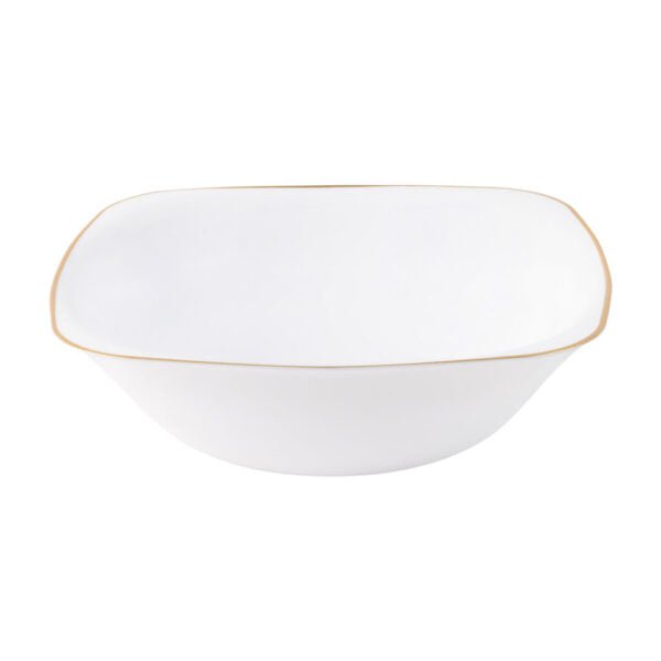 White and Gold Rim Square Plastic Plates 10 Pack - Organic Plate Pro Linens