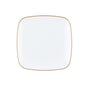 White and Gold Rim Square Plastic Plates 10 Pack - Organic Plate Pro Linens