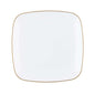 White and Gold Rim Square Plastic Plates 10 Pack - Organic Plate Pro Linens