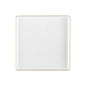 White and Gold Rim Square Plastic Plates - Square Edge Plate Pro Linens