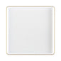 White and Gold Rim Square Plastic Plates - Square Edge Plate Pro Linens