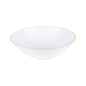 White and Gold Round Plastic Plate 10 Pack - Brush Plate Pro Linens