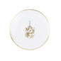 White and Gold Round Plastic Plate 10 Pack - Chanukah Plate Pro Linens