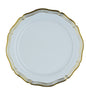 White and Gold Round Plastic Plates 10 Pack - Aristocrat Plate Pro Linens