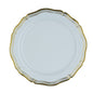 White and Gold Round Plastic Plates 10 Pack - Aristocrat Plate Pro Linens