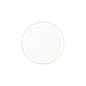 White and Gold Round Plastic Plates - Edge Plate Pro Linens