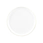 White and Gold Round Plastic Plates - Edge Plate Pro Linens