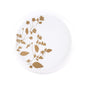 White and Gold Round Plastic Plates - Garden Plate Pro Linens