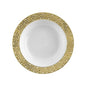 White and Gold Round Plastic Plates - Lace Plate Pro Linens