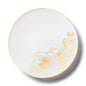 White and Gold Round Plastic Plates - Orchid Plate Pro Linens