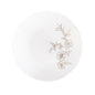 White and Gold Round Plastic Plates - Primrose Plate Pro Linens