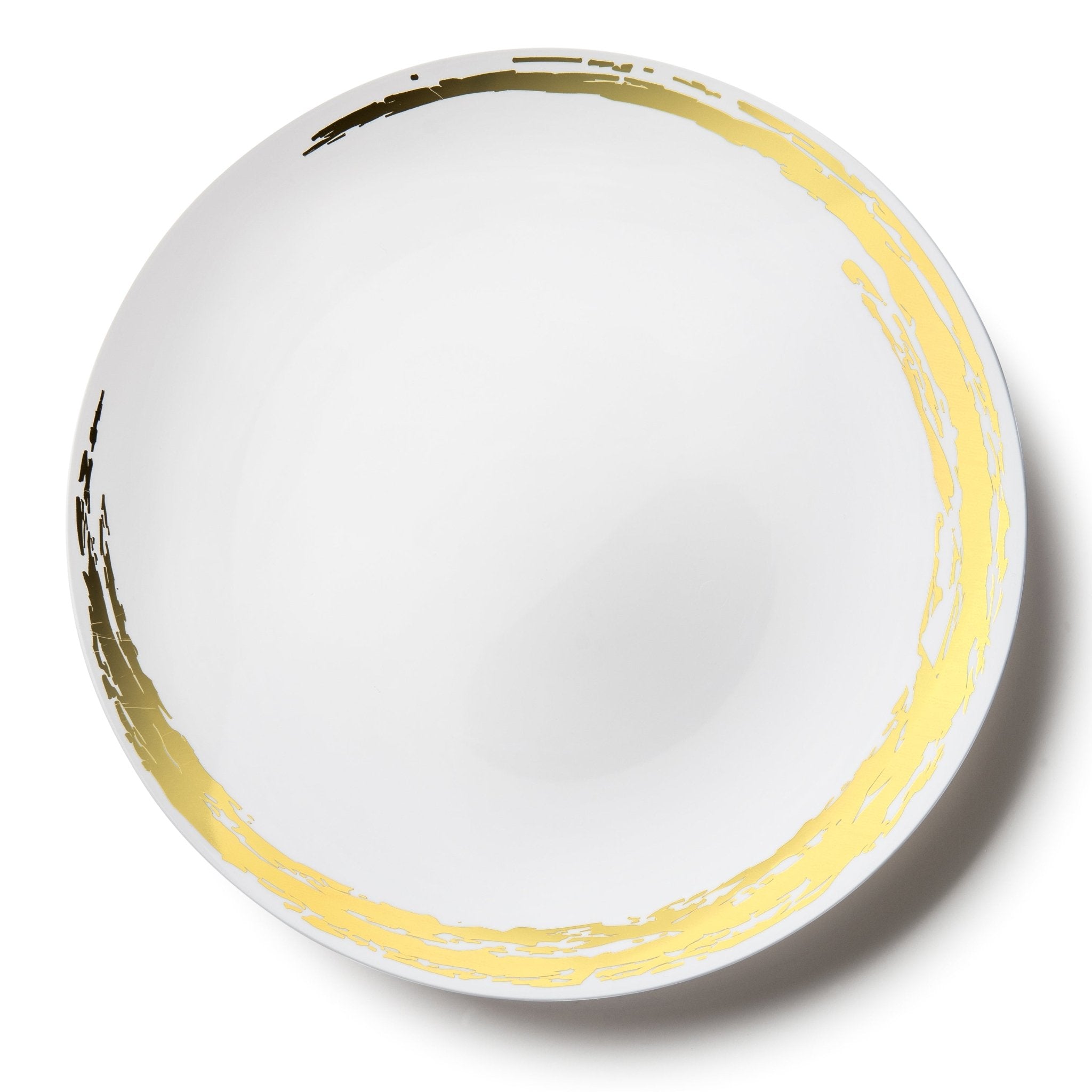 White and Gold Round Plastic Plates - Whisk Plate Pro Linens