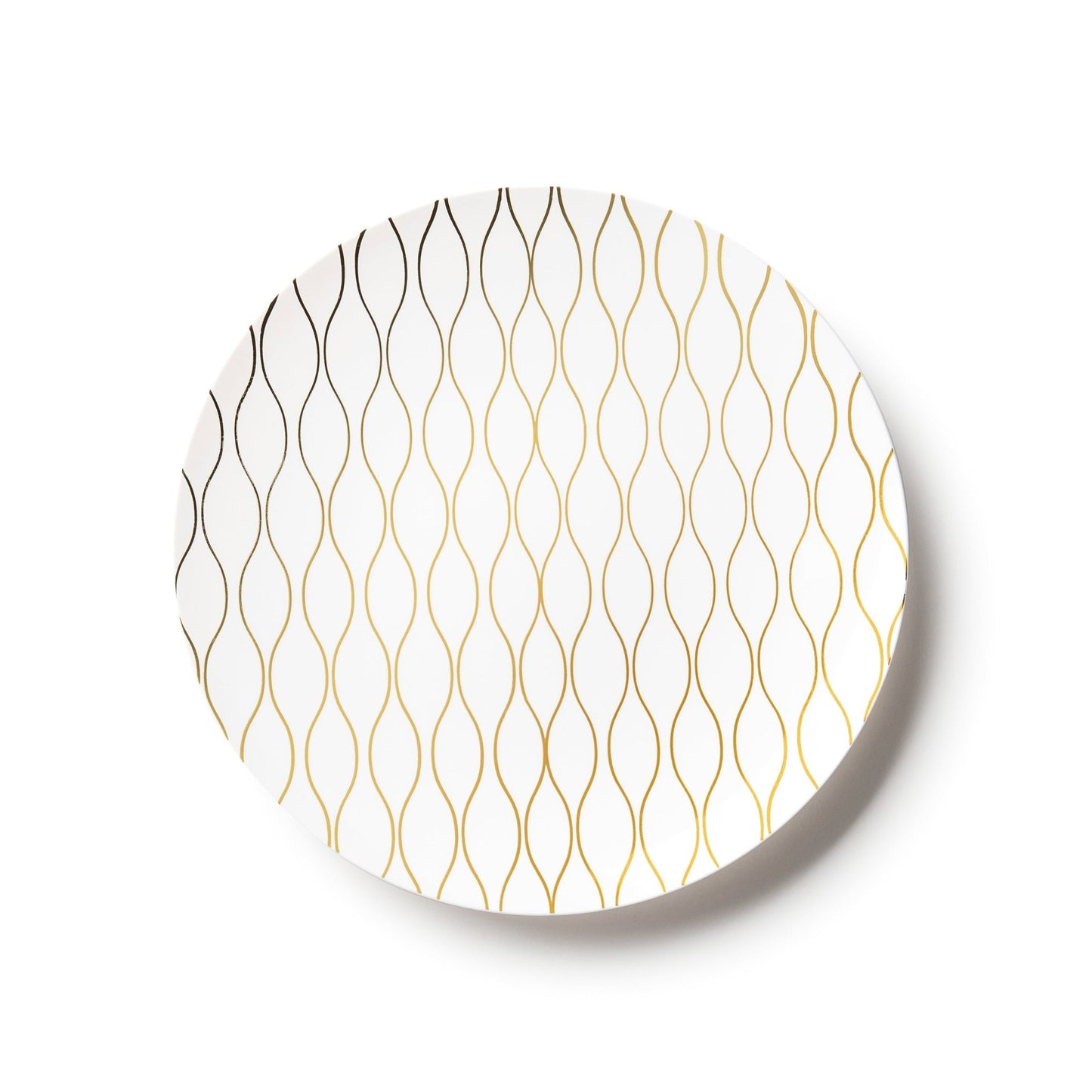 White and Gold Round Plastic Plates - Whisk Plate Pro Linens