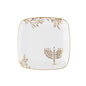 White and Gold Square Plastic Plates 10 Pack - Chanukah Plate Pro Linens